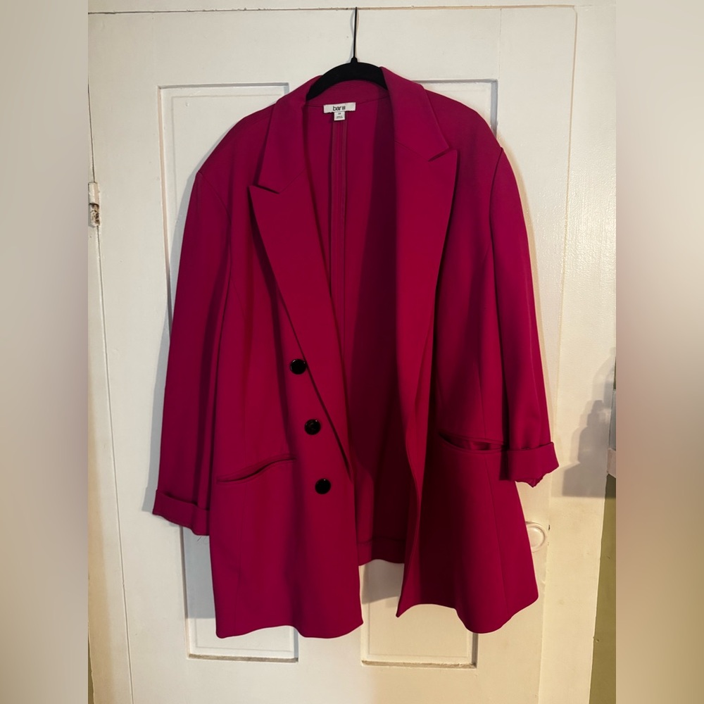 Bar III Fuchsia Blazer with Black Accents